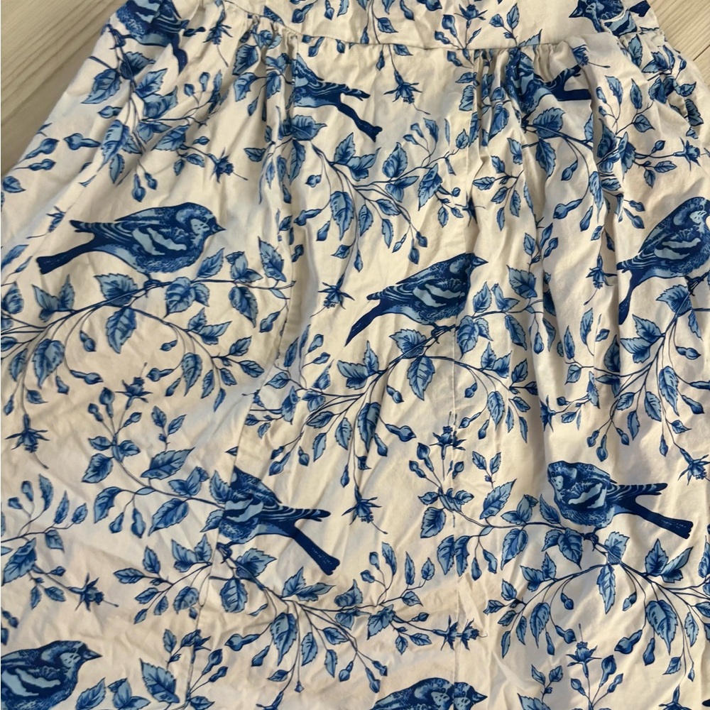 ModCloth Bea & Dot Blue Bird V Neck Dress - Picture 2 of 7
